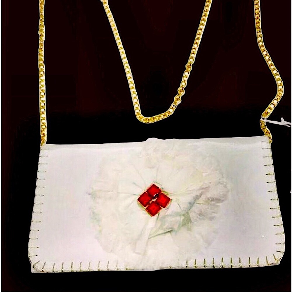 Shiraleah Ivory Textile Crossbody Evening Bag